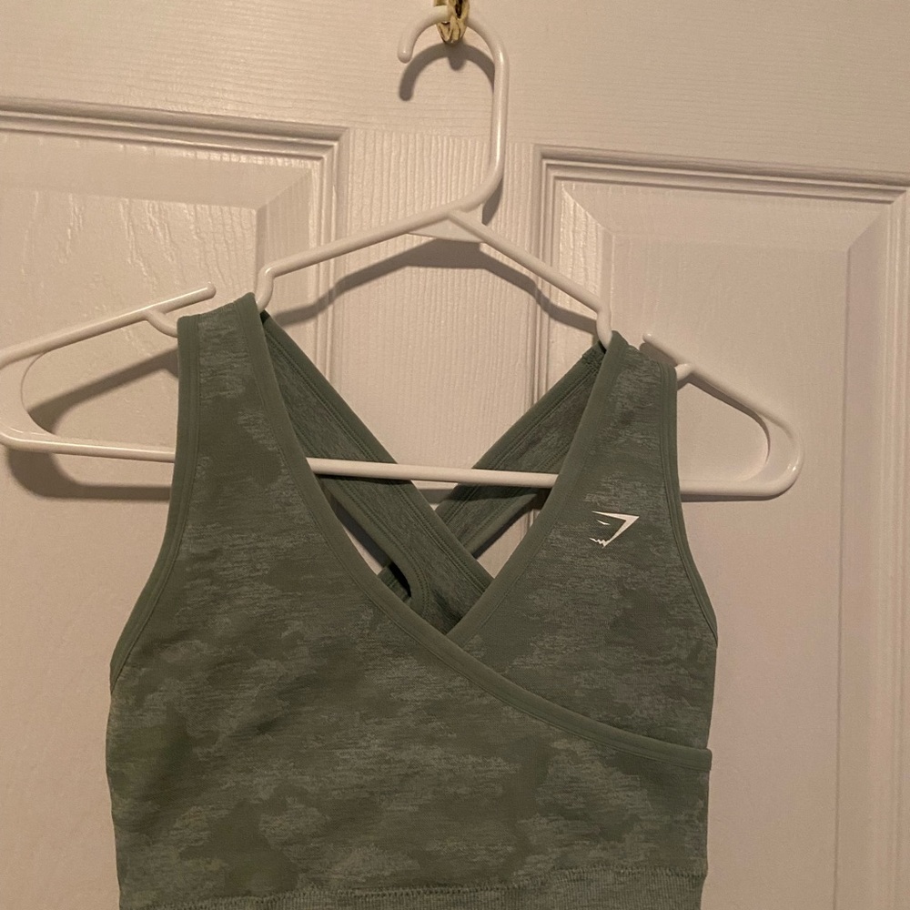 Women's Gymshark Olive Green Sports Bra
